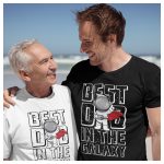 BEST DAD IN THE GALAXY - feliratos póló - űrhajós mintával