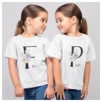 Virágos monogramos mintájú body / gyerekpóló, saját névvel