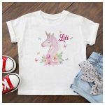 Egyedi neves body / gyerekpóló unikornis mintával