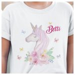 Egyedi neves body / gyerekpóló unikornis mintával