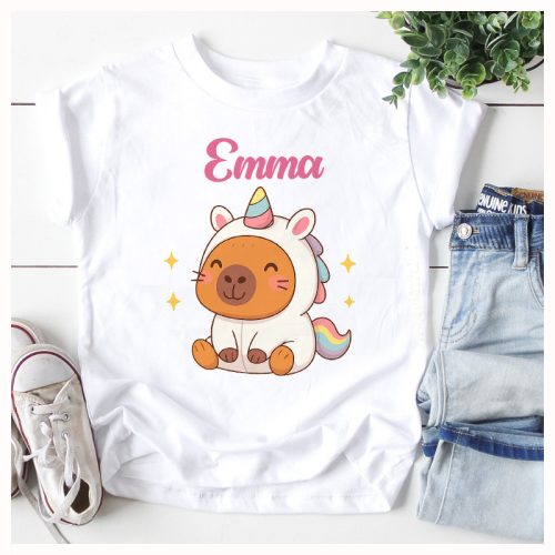 Capycorn capybara unikornis jelmezes egyedi névreszóló body/póló