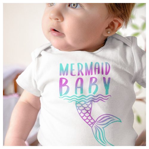 Mermaid Baby - Sellő Baba - mintájú bababody/ gy.póló