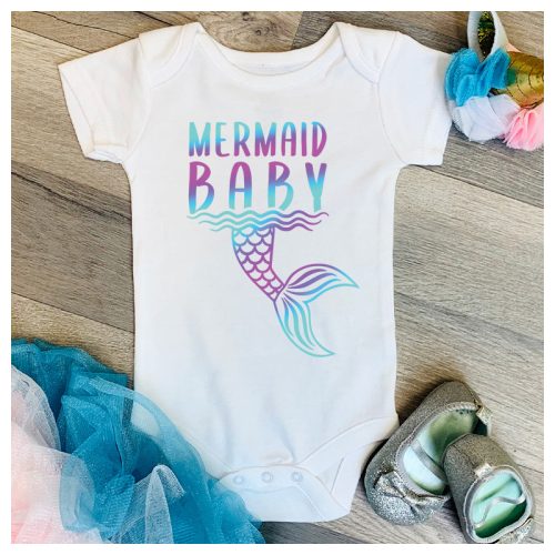 Mermaid Baby - Sellő Baba - mintájú bababody/ gy.póló