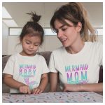 Mermaid Mom & Mermaid Baby  -  Sellős mintájú Anya - Lánya szett 