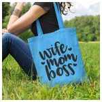 Wife Mom Boss - feliratos Anyák napi vászonszatyor 