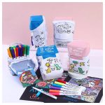 36 db-os akril filctoll készlet színezhető mintás tasakban