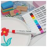 36 db-os akril filctoll készlet színezhető mintás tasakban