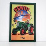 Dekorációs retro fémtábla FENDT 1955 traktoros