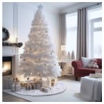 120cm Fehér Plüss Karácsonyfa Talptakaró Hópehely Mintával