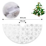120cm Fehér Plüss Karácsonyfa Talptakaró Hópehely Mintával