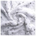 120cm Fehér Plüss Karácsonyfa Talptakaró Hópehely Mintával