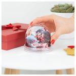 Egyedi fényképes fotógömb hógömb - piros szívekkel