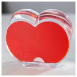 Egyedi fényképes szív alakú fotógömb - piros szívekkel