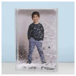 Egyedi fényképes tégla alakú fotógömb - hópelyhekkel