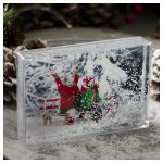 Egyedi fényképes tégla alakú fotógömb - hópelyhekkel