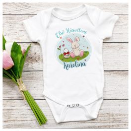   Első Húsvétom - bézs nyuszis húsvéti body / gy. póló - saját névvel