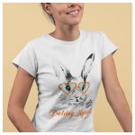 Napszemüveges nyuszi - Húsvéti női póló - egyedi felirattal