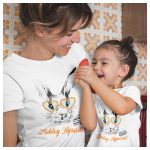 Napszemüveges nyuszi - Húsvéti Anya - Lánya szett egyedi felirattal 