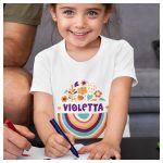 Húsvéti body / gy. póló - Virágos tojás mintával és saját névvel 