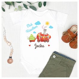   Autós nyuszi - Első Húsvétom - feliratos body / gy. póló - saját névvel