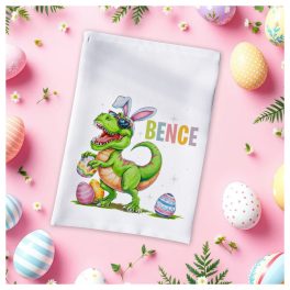   Egyedi húsvéti tojásgyűjtő zsák - dínós mintával névvel