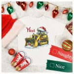 Karácsonyi markoló mintás body és póló névvel, fotózáshoz és ajándéknak