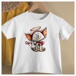 Cicás karácsonyi body vagy póló – „Első karácsonyom” felirattal, angyali cica mintával, kérhető névvel