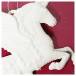 Glitteres Unikornis karácsonyfadísz - Fehér színű 