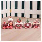 Karácsonyi vonat - festett fa vonat