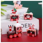 Karácsonyi vonat - festett fa vonat