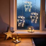 Elemes karácsonyi LED ablakdekoráció - rénszarvas