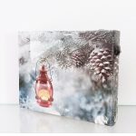 Karácsonyi LED-es hangulatkép - fali akasztóval - 20x15cm