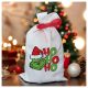 Vicces karácsonyi mikulás zsák zöld manó „HO HO HO” mintával
