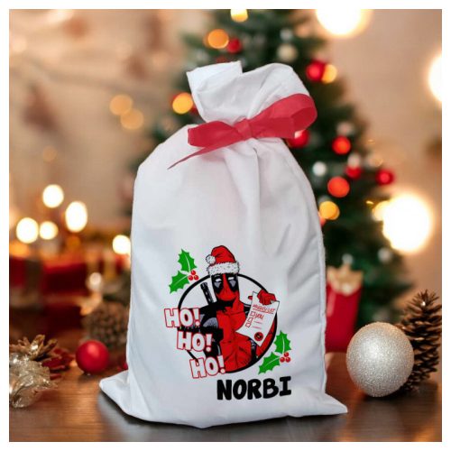 Névre szóló Deadpool mikulászsák 20×30 cm