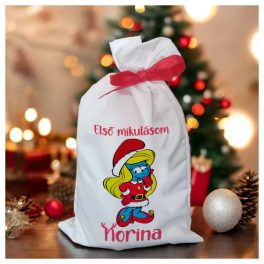 Egyedi Törpilla mikulás zsák gyerekeknek névvel