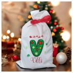 Monogramos karácsonyi mikulás zsák névvel