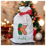 Monogramos karácsonyi mikulás zsák névvel