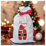 Monogramos karácsonyi mikulás zsák névvel
