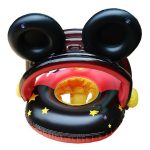 mickey mintás beülős úszógumi gyerekeknek, párnázott üléssel, levehető napfénytetővel strandoláshoz
