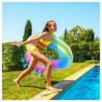 Óriás csillámos úszógumi koronás háttámlával, felfújható nyári vízi fotel medencébe