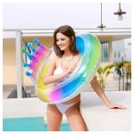 Óriás csillámos úszógumi koronás háttámlával, felfújható nyári vízi fotel medencébe