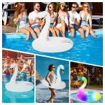 LED világítású, felfújható úszógumi flamingó hattyú formában, 120 cm-es méretben