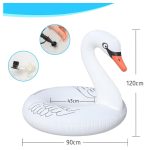 LED világítású, felfújható úszógumi flamingó hattyú formában, 120 cm-es méretben