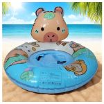 Capybara mintás beülős úszógumi gyerekeknek, párnázott üléssel, strandoláshoz