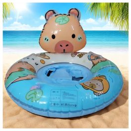 Capybara mintás beülős úszógumi gyerekeknek, párnázott üléssel, strandoláshoz