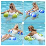 Vízen lebegő csíkos függőágy, hálós matrac 