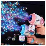 Világító és zenélő dínós automata buborékfújó játék gyerekeknek kültéri használatra