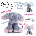 Interaktív kukucs elefánt plüss – zenélő, beszélő,hangutánzó játék gyerekeknek