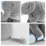 Interaktív kukucs elefánt plüss – zenélő, beszélő,hangutánzó játék gyerekeknek