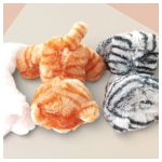 Extra puha nyávogó plüss cica nagy kék szemekkel, három színben